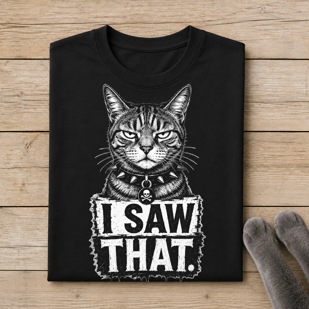 I Saw That Cat T-Shirt | Funny Judgy Cat Graphic Tee