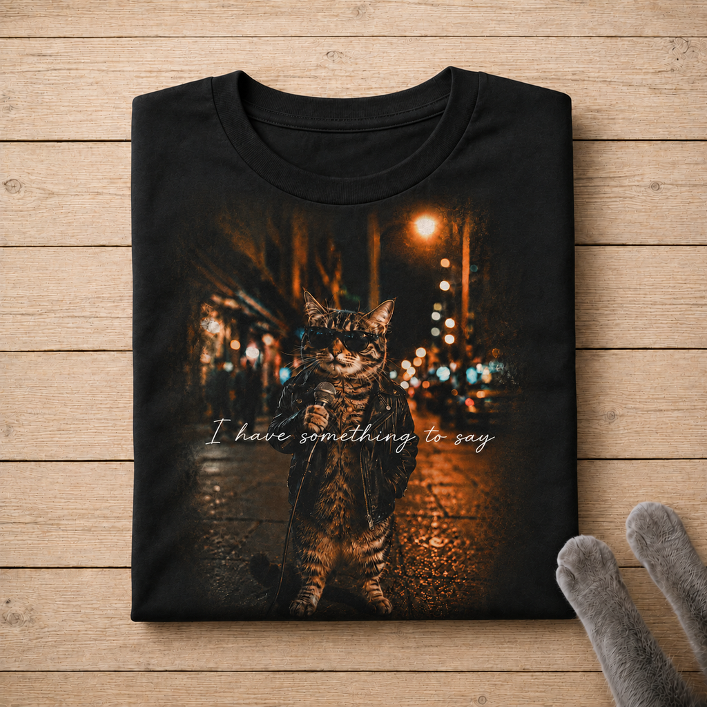 Funny Cat Graphic T-Shirt | “I Have Something to Say” Cool Cat Tee