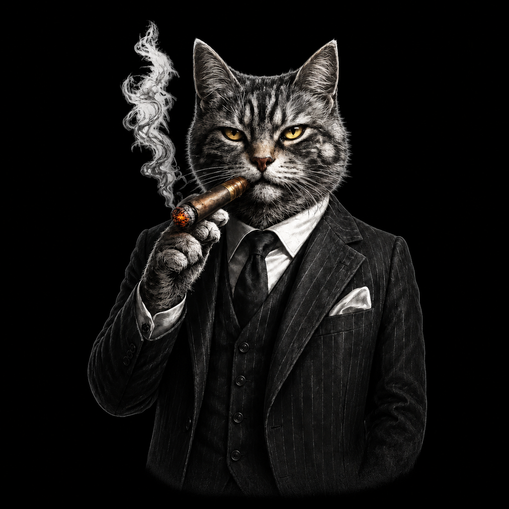 Cigar Cat Graphic T-Shirt - Streetwear Tee