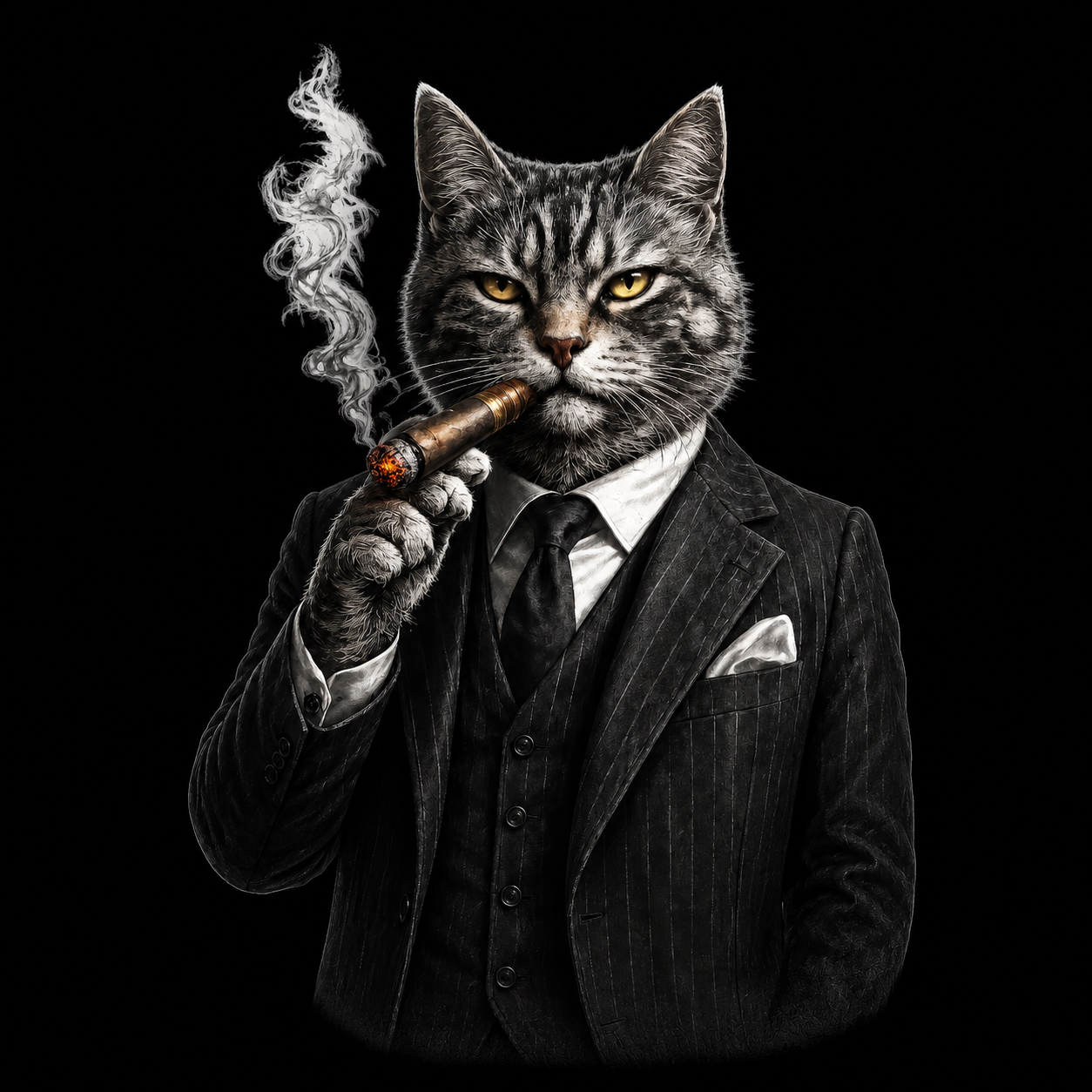 Cigar Cat Graphic T-Shirt - Streetwear Tee
