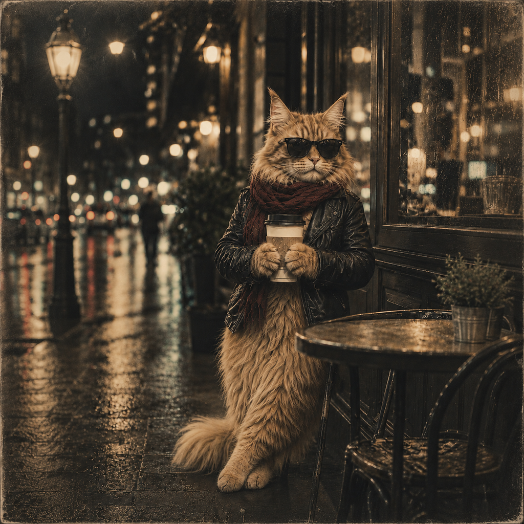 Stylish Coffee Cat Shirt | Vintage Café Cat Graphic Tee