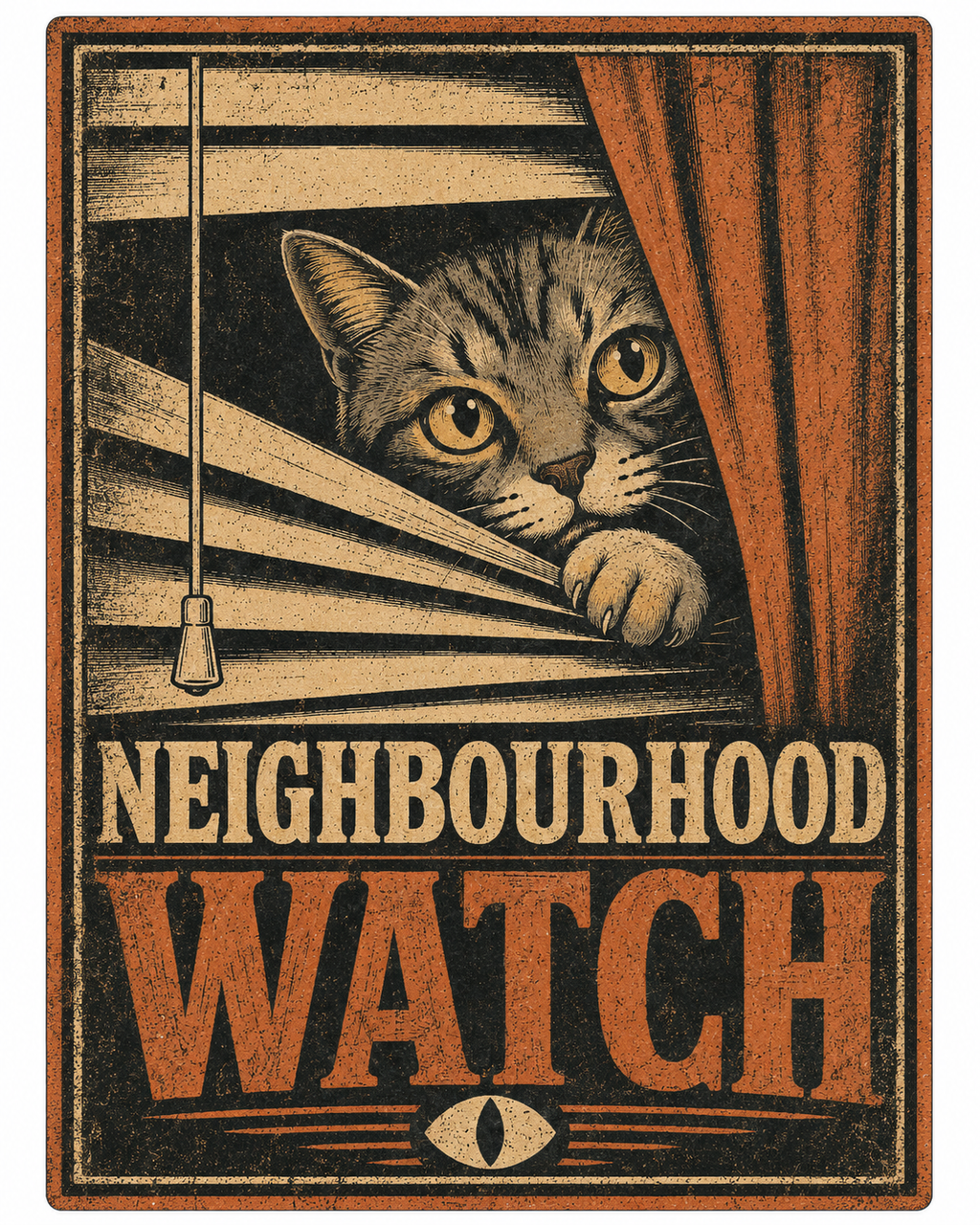 Funny Neighbourhood Watch Cat Shirt | Vintage Spy Cat Graphic Tee