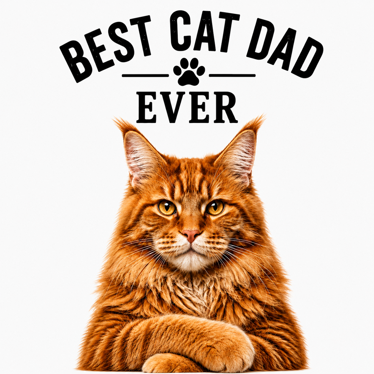 orange best cat dad Graphic T-Shirt - Streetwear Tee
