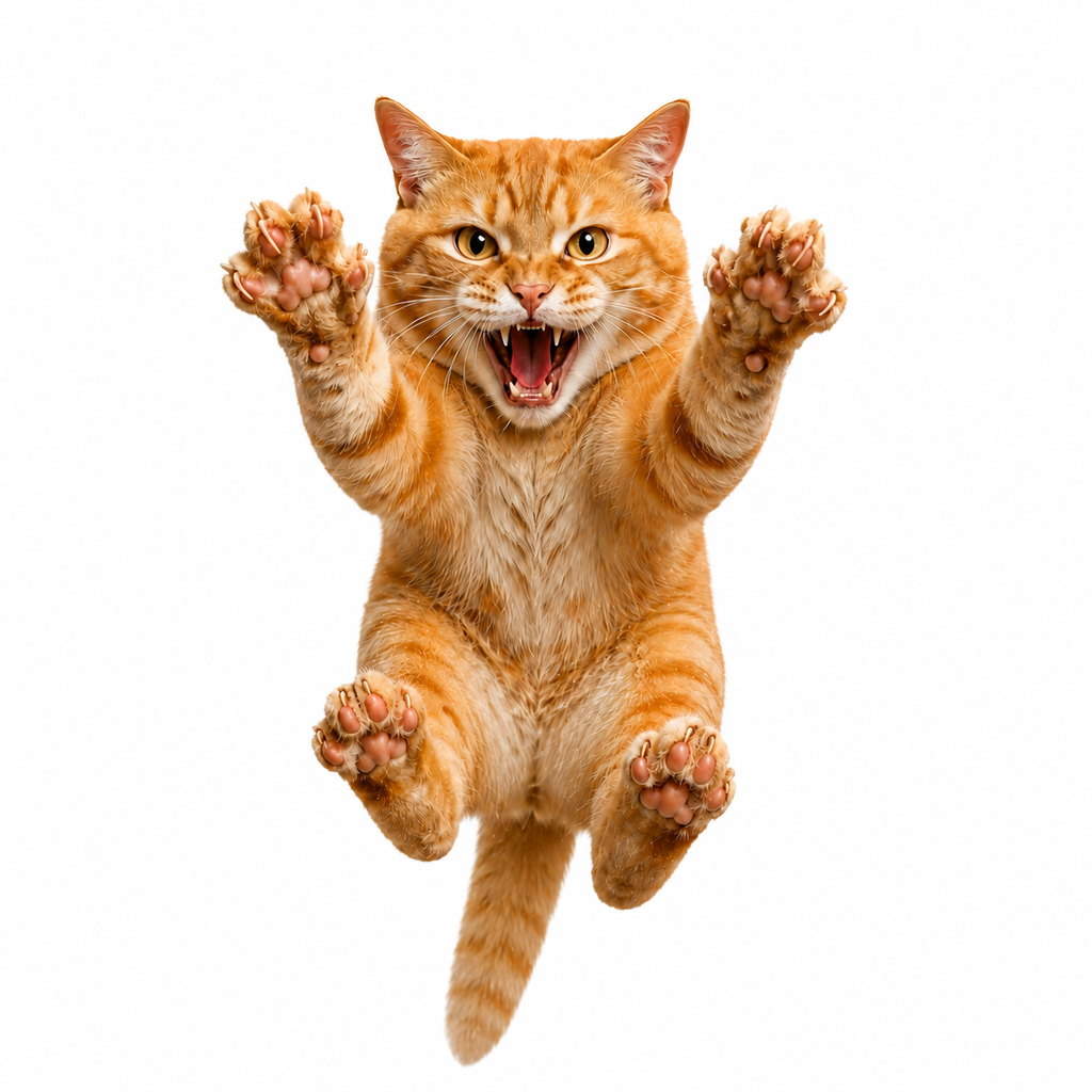 Funny Orange Cat Attack Shirt – Realistic Ginger Tabby Graphic T-Shirt for Cat Lovers