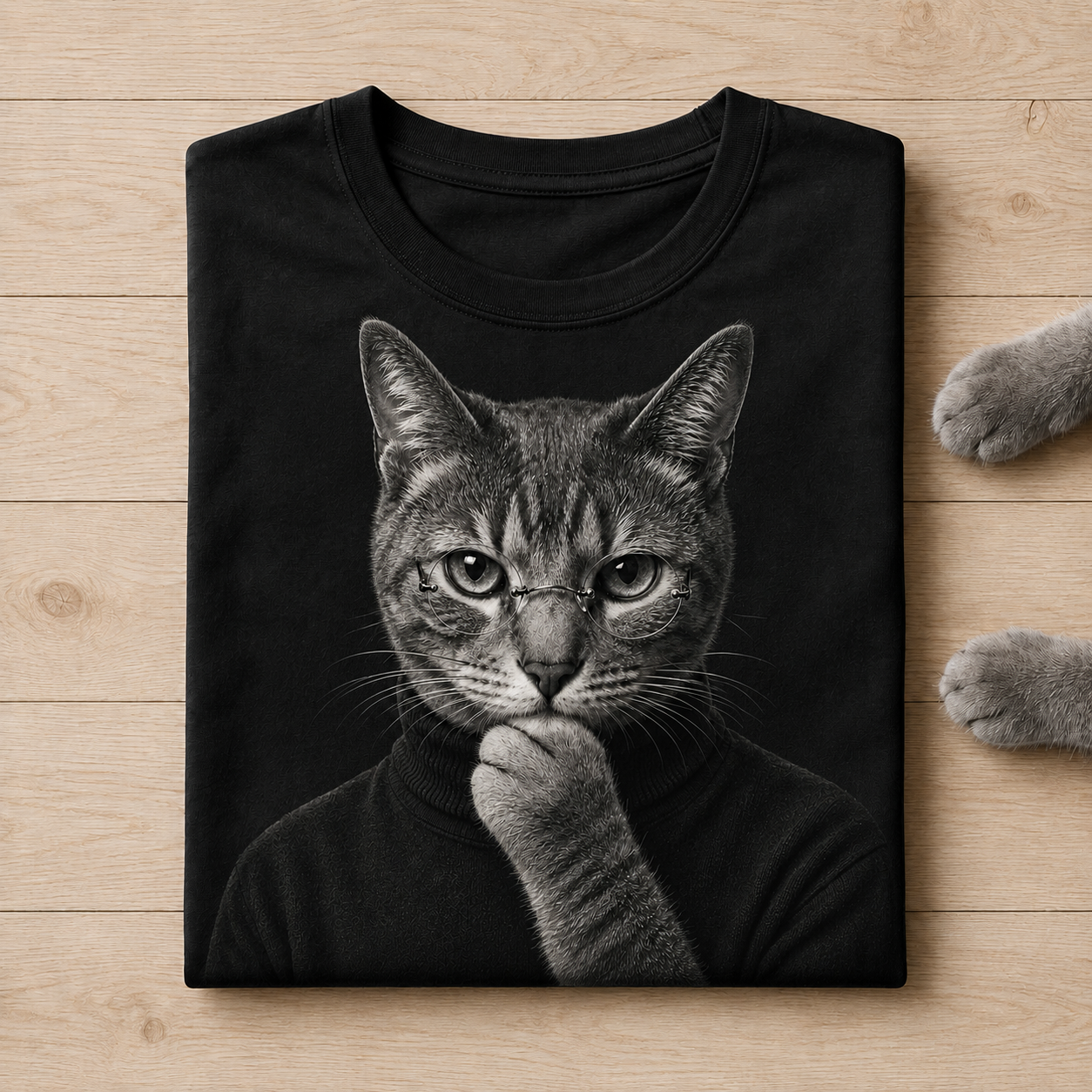 Sophisticated Cat Graphic Tee - Streetwear Tee