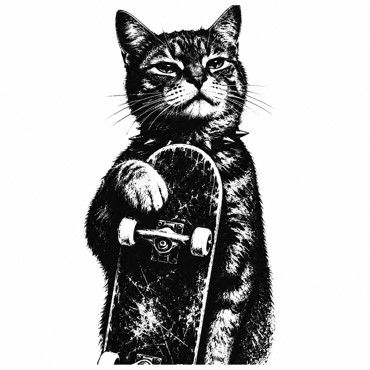 Skate Cat Graphic T-Shirt - Streetwear Tee