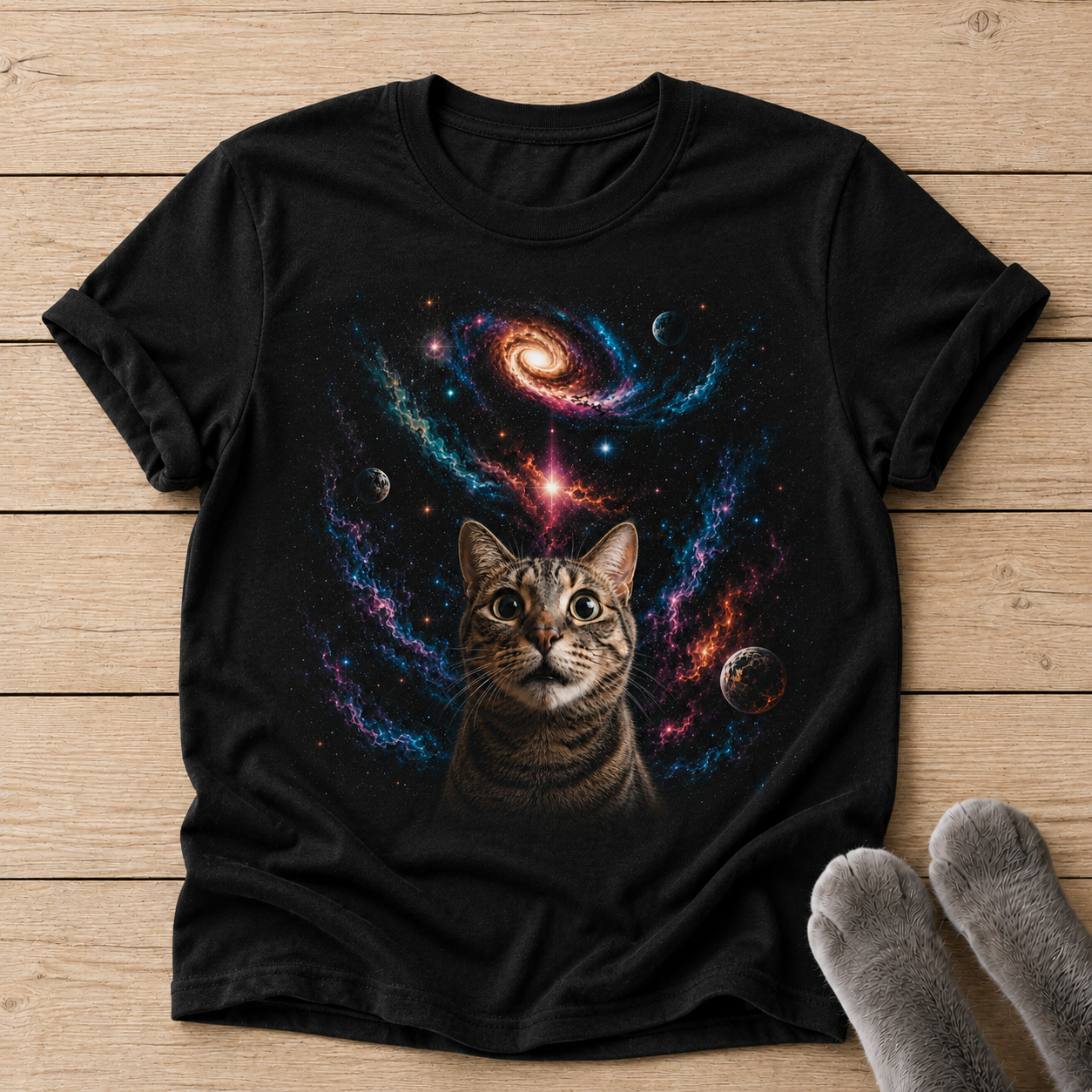 Space Cat Graphic T-Shirt - Streetwear Tee