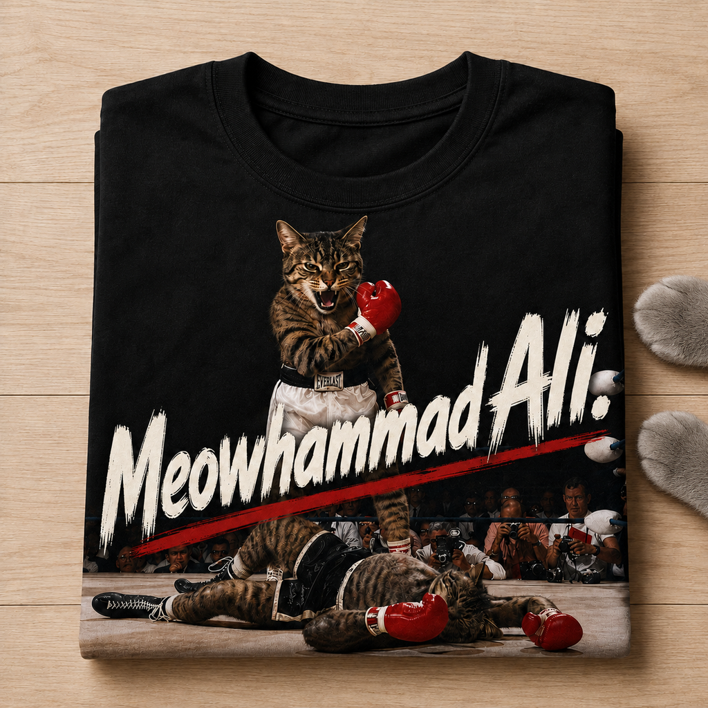 Meowhammad Ali Graphic T-Shirt - Streetwear Tee