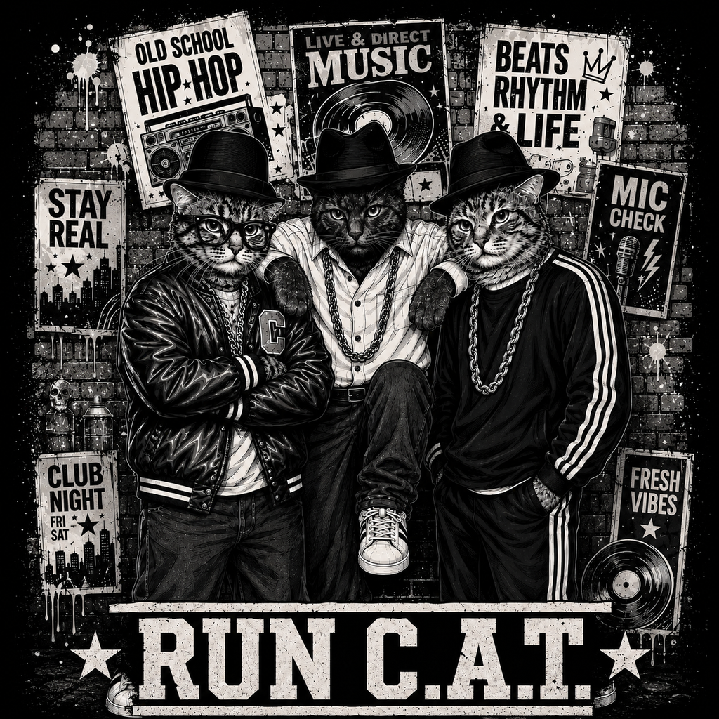 Run C.A.T. Graphic T-Shirt - Streetwear Tee