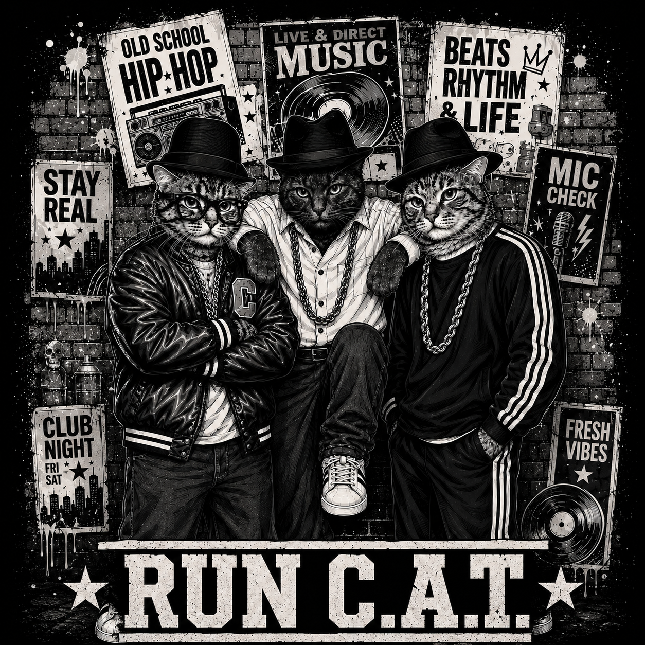Run C.A.T. Graphic T-Shirt - Streetwear Tee