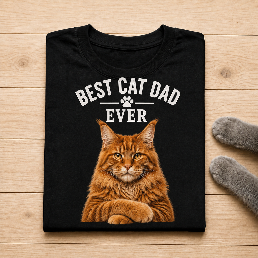 orange best cat dad Graphic T-Shirt - Streetwear Tee