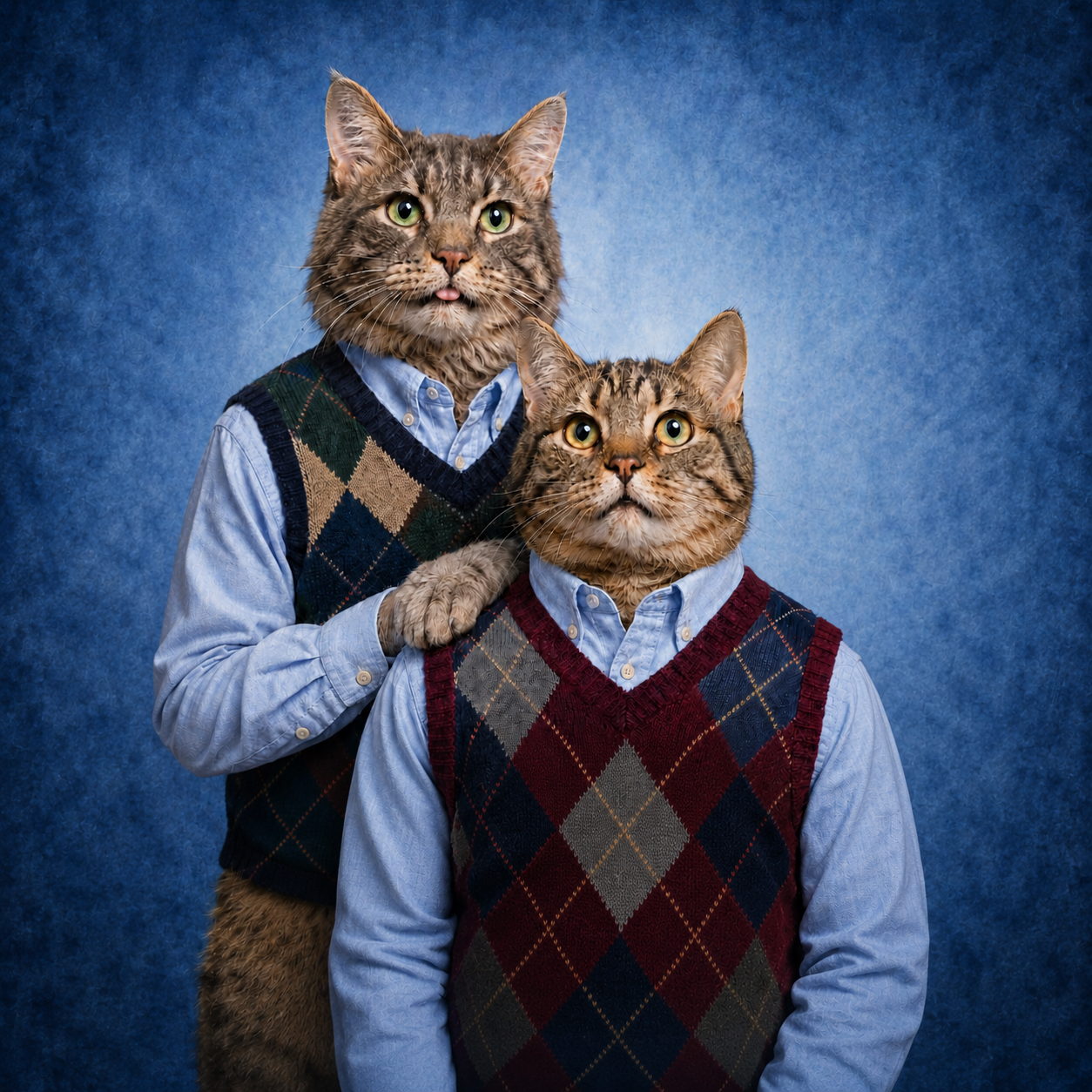 Preppy Cat Brothers Shirt | Funny Vintage Family Portrait Cat Tee