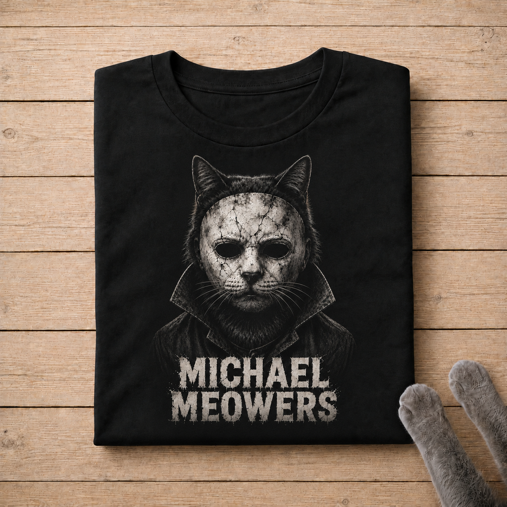 Michael Meowers Shirt | Masked Horror Cat Graphic Tee