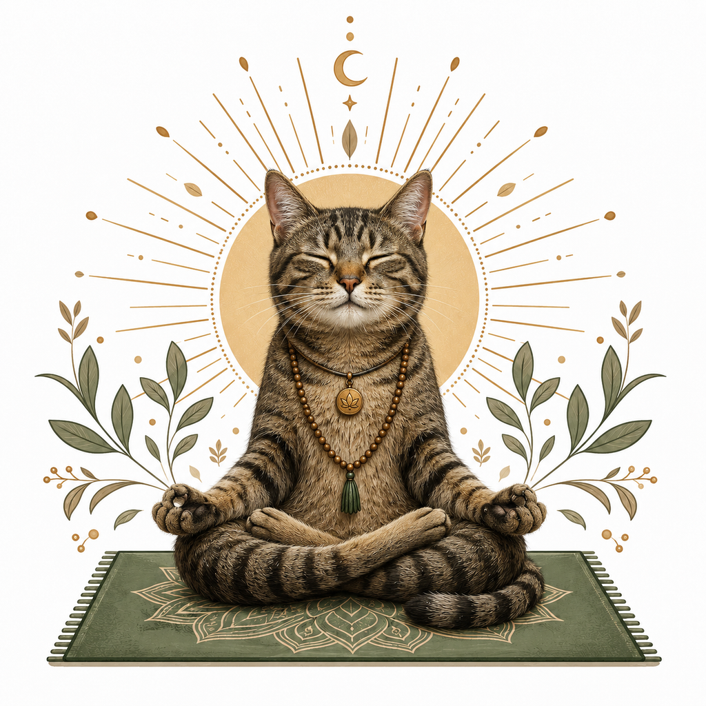 Meditating Cat Yoga T-Shirt | Zen Cat Lover Spiritual Tee