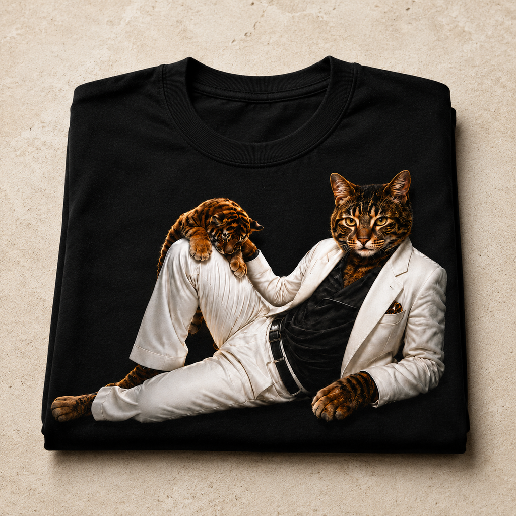 Thriller Cat Graphic T-Shirt - Streetwear Tee