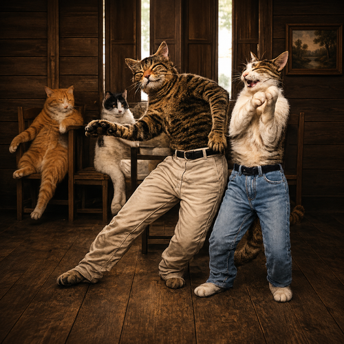 Dancing Cat Party Tee