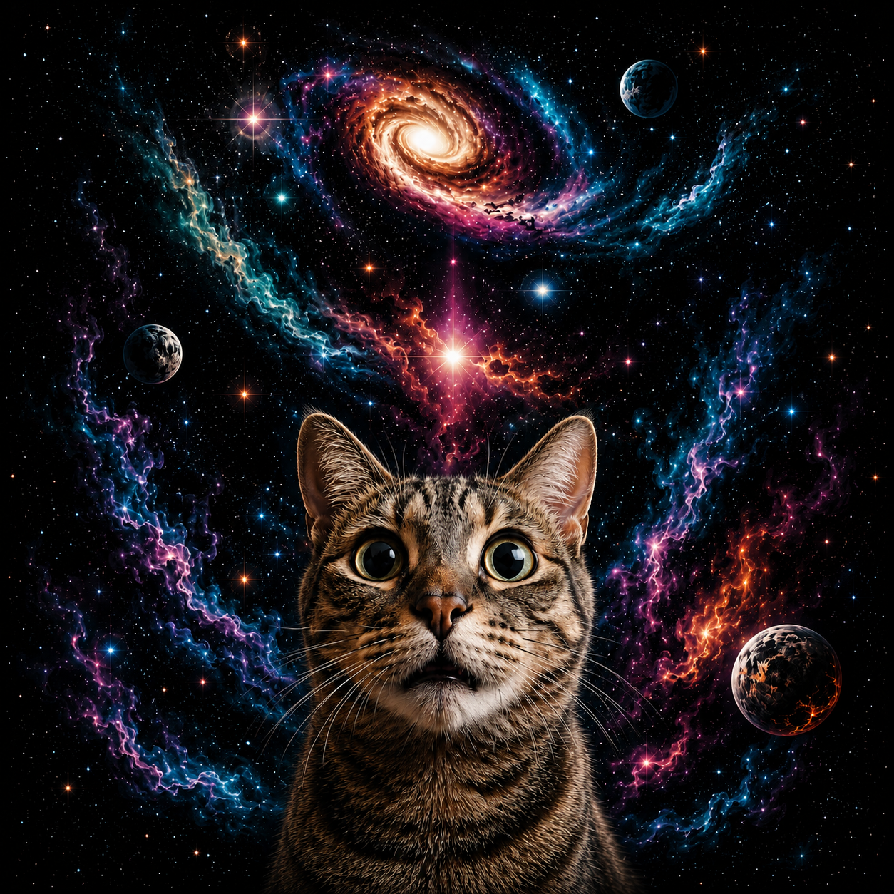 Space Cat Graphic T-Shirt - Streetwear Tee