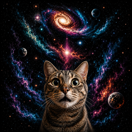 Cosmic Galaxy Cat Tee