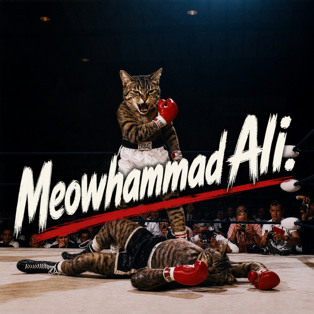 Meowhammad Ali Graphic T-Shirt - Streetwear Tee