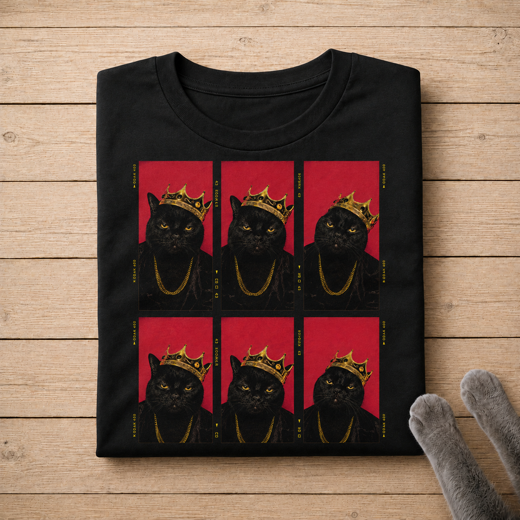 Black Cat King Shirt | Vintage Crowned Cat Graphic Tee