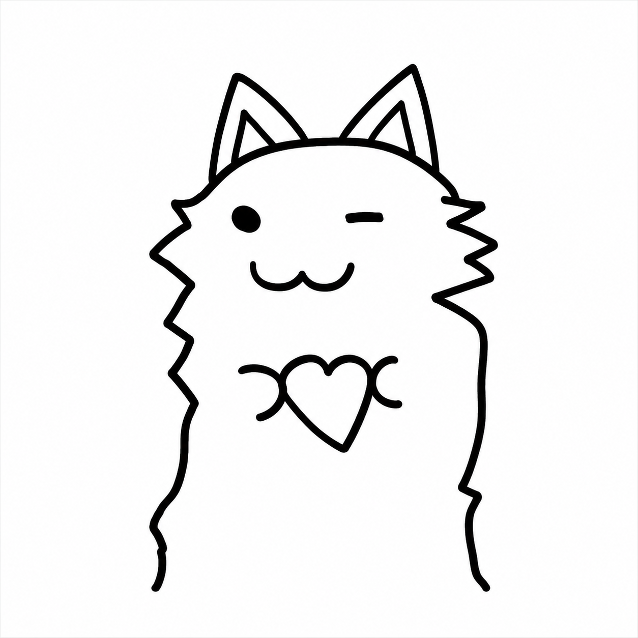 Cute Hand-Drawn Cat Heart Shirt – Young Artist Kawaii Cat Graphic Tee