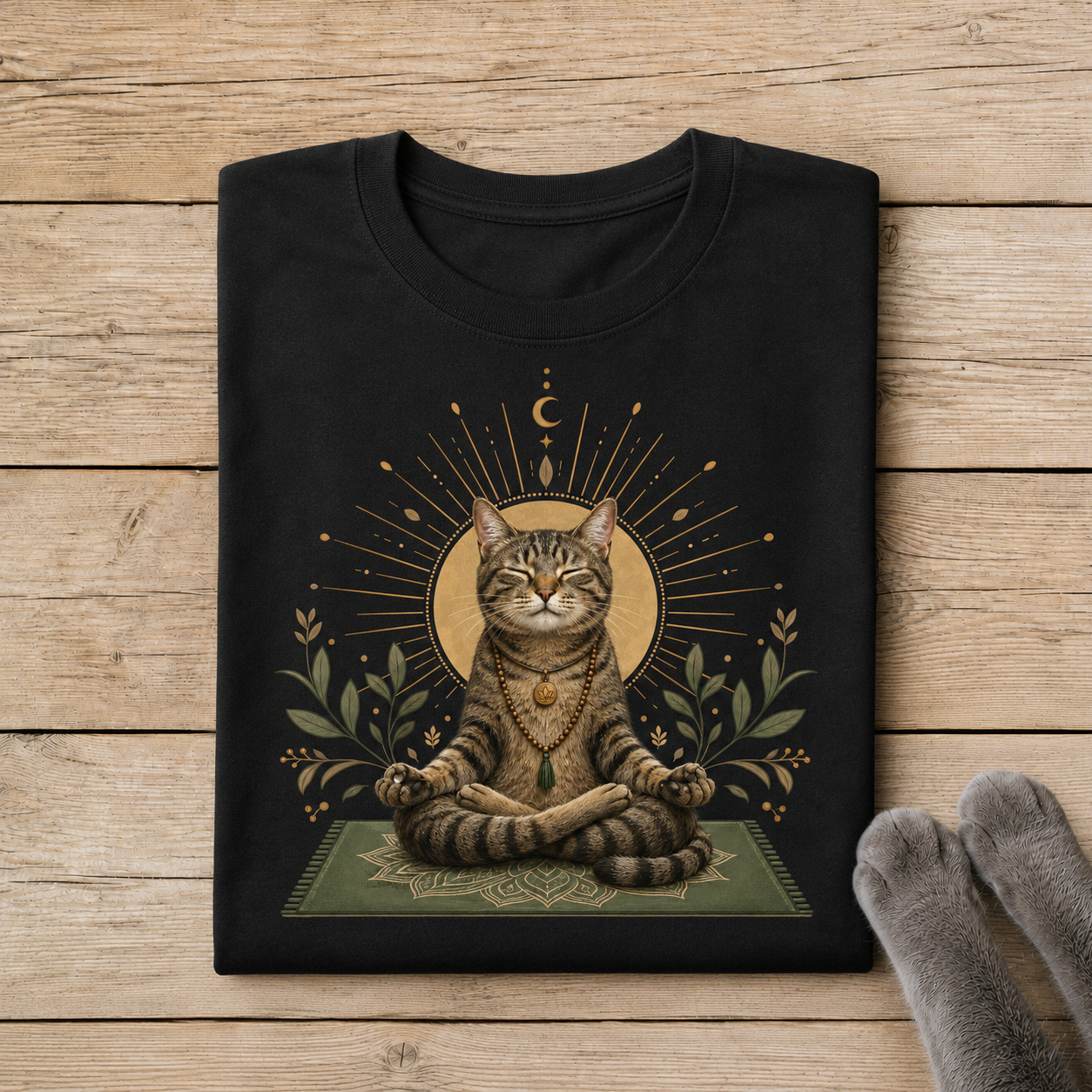 Meditating Cat Yoga T-Shirt | Zen Cat Lover Spiritual Tee