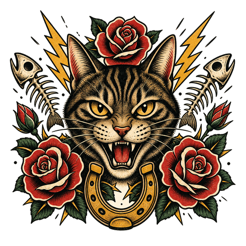 Fierce Tabby Tattoo Tee
