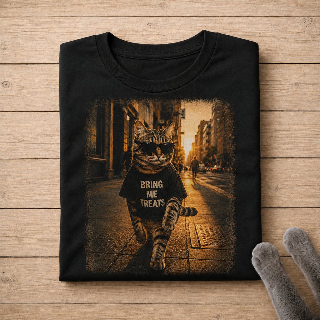 Cool Cat Sunglasses Shirt | Bring Me Treats Funny Cat T-Shirt