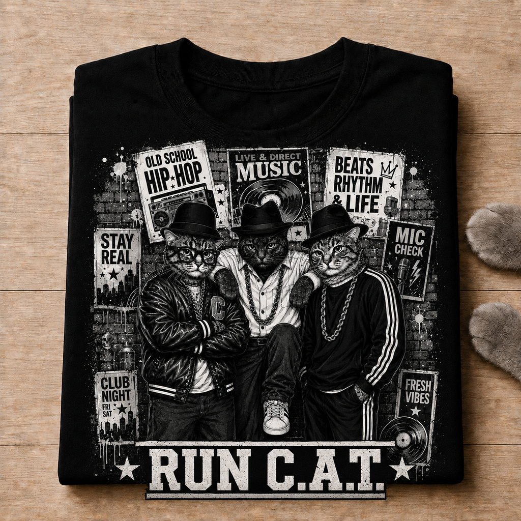 Run C.A.T. Graphic T-Shirt - Streetwear Tee