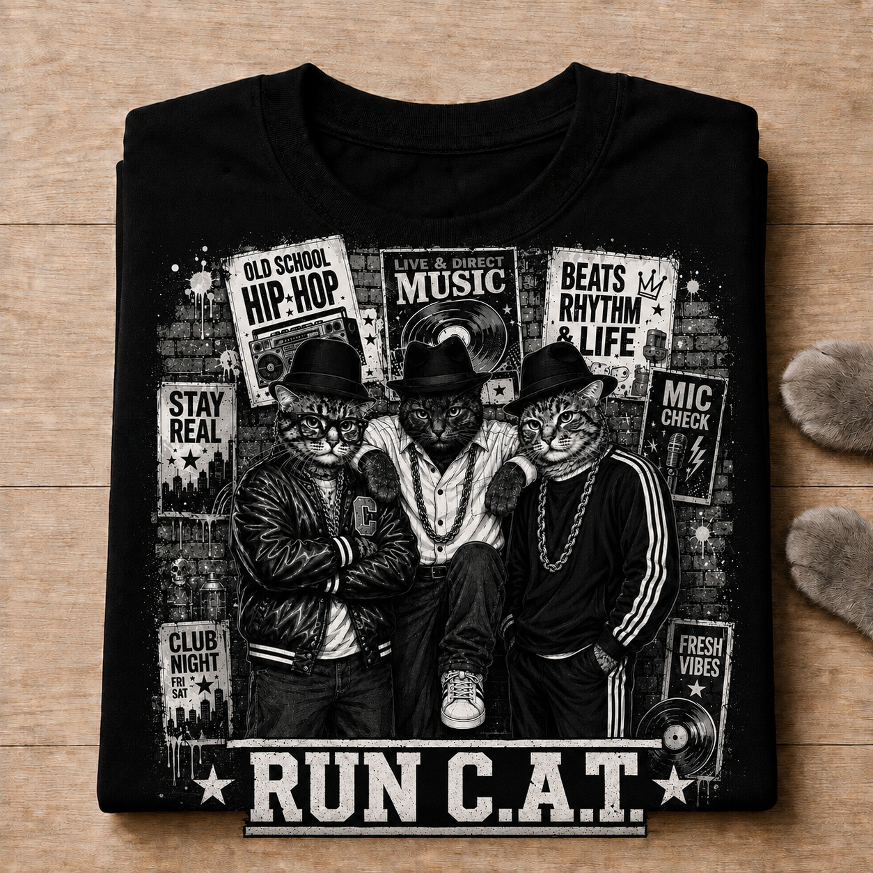 Run C.A.T. Graphic T-Shirt - Streetwear Tee