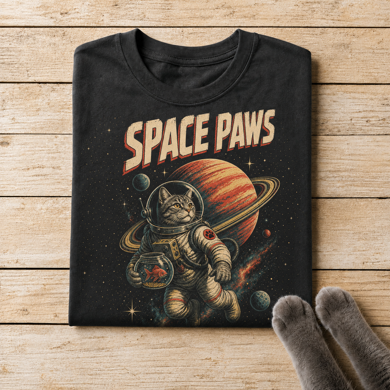 Space Paws Astronaut Cat Tee
