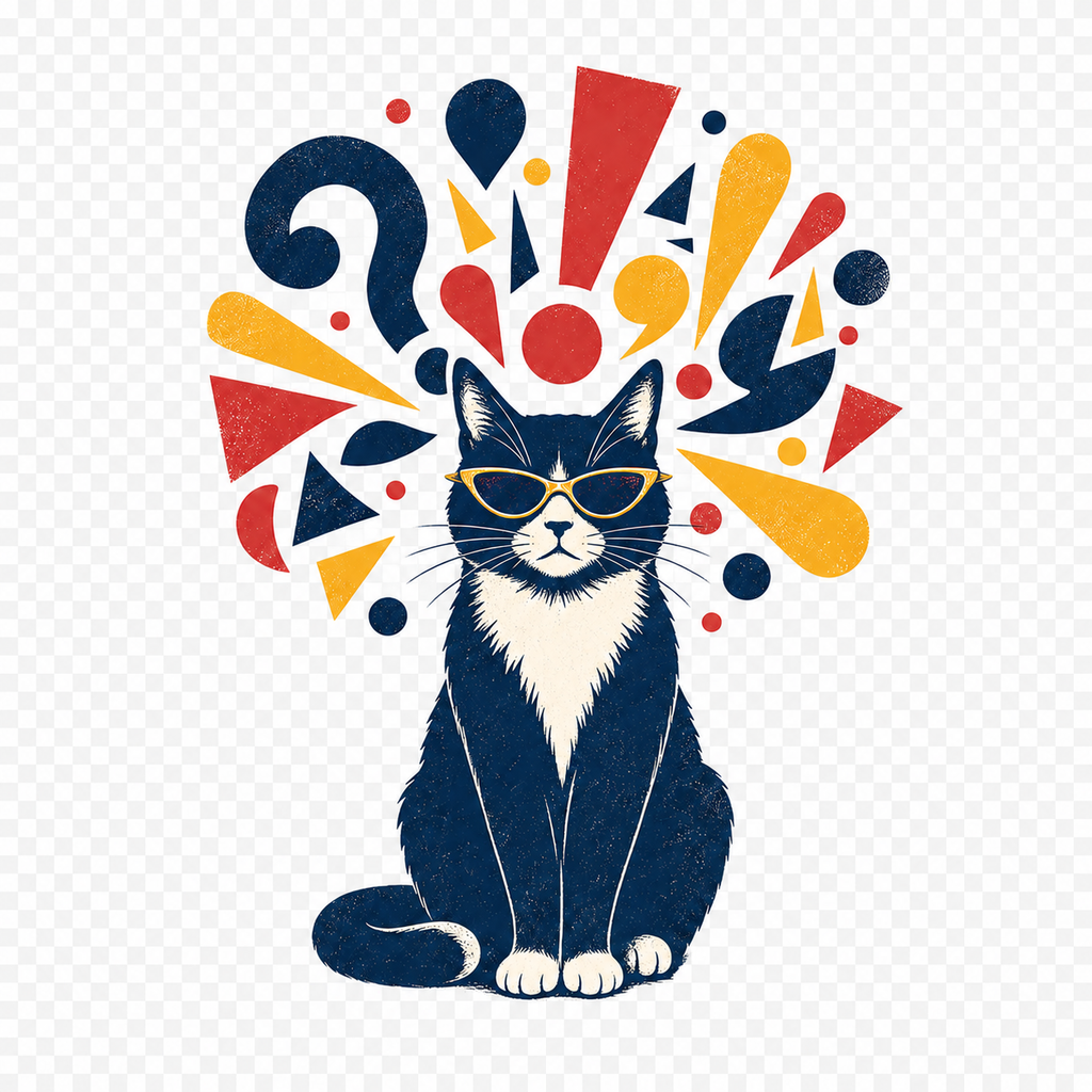 Cool Cat Sunglasses Shirt | Retro Geometric Cat Graphic Tee