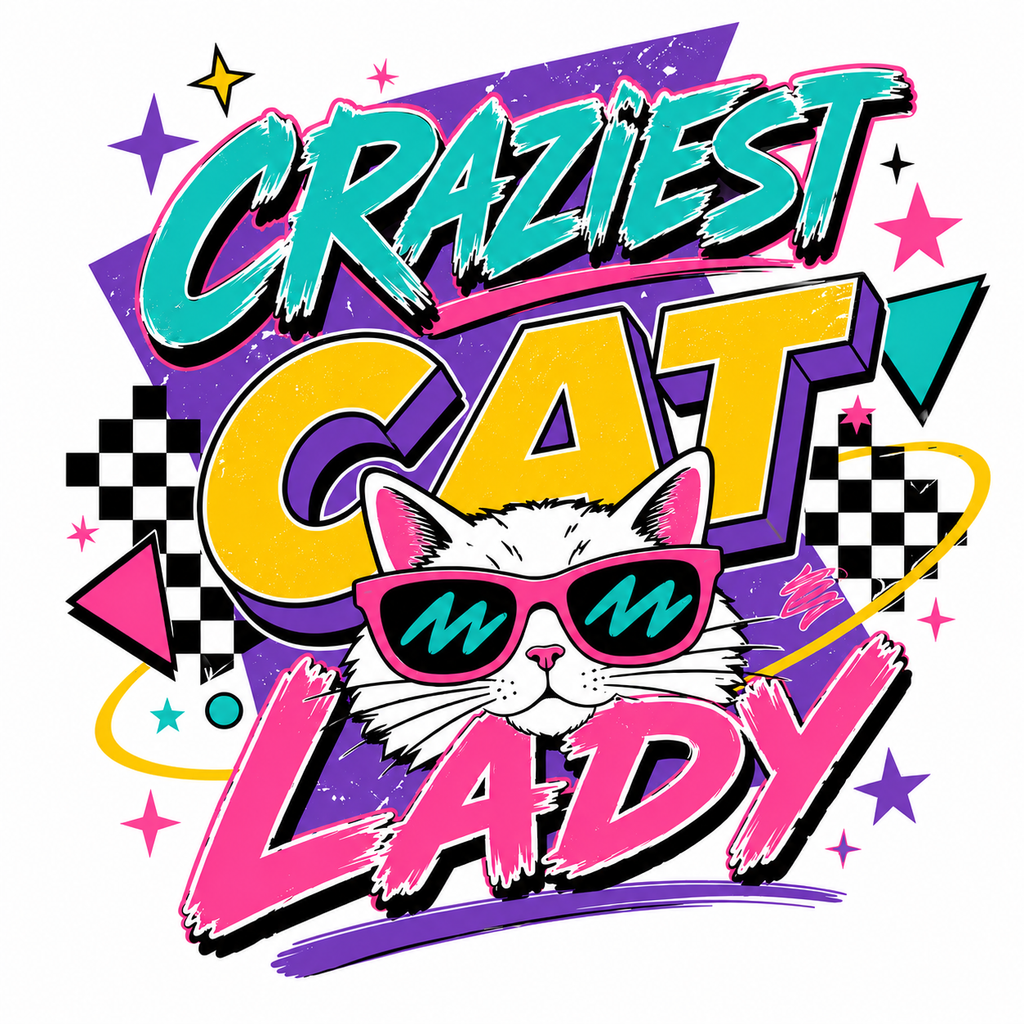 90's Cat Lady Graphic T-Shirt - Streetwear Tee