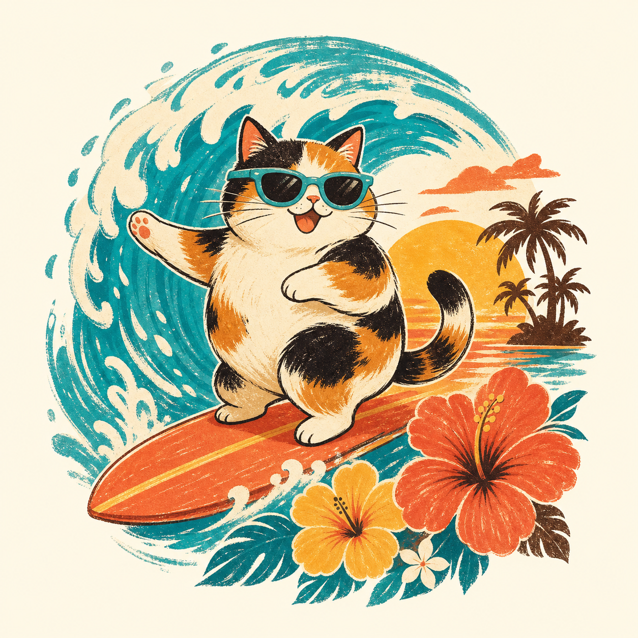 Surfing Cat Tee
