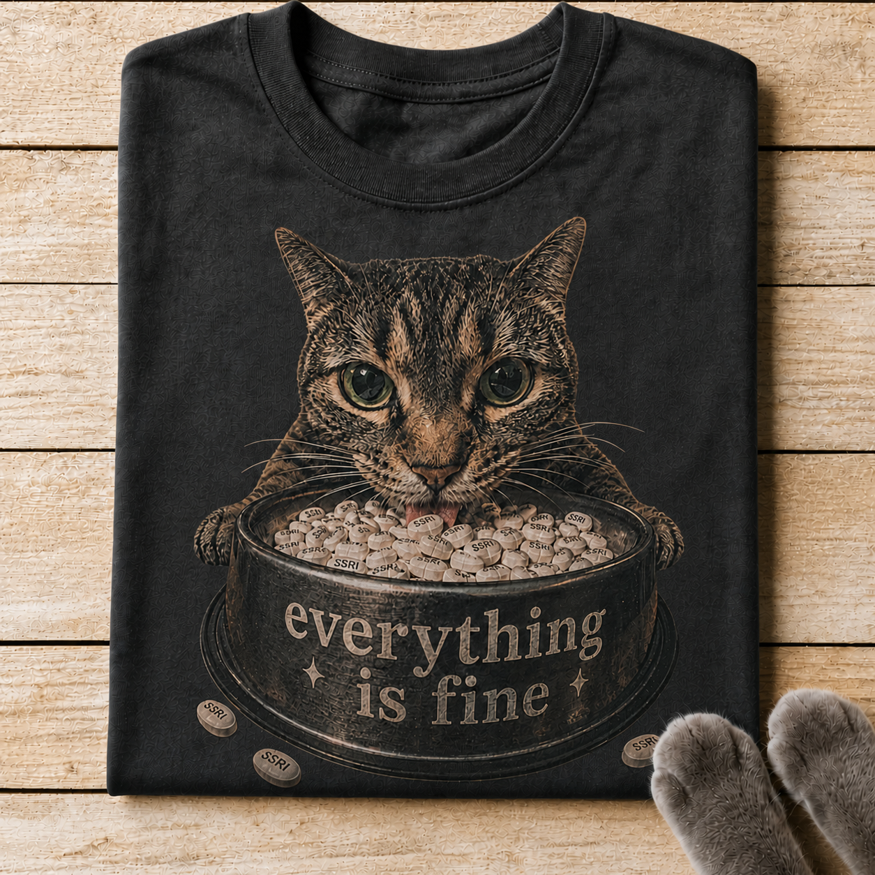 Everything Is Fine Cat Shirt