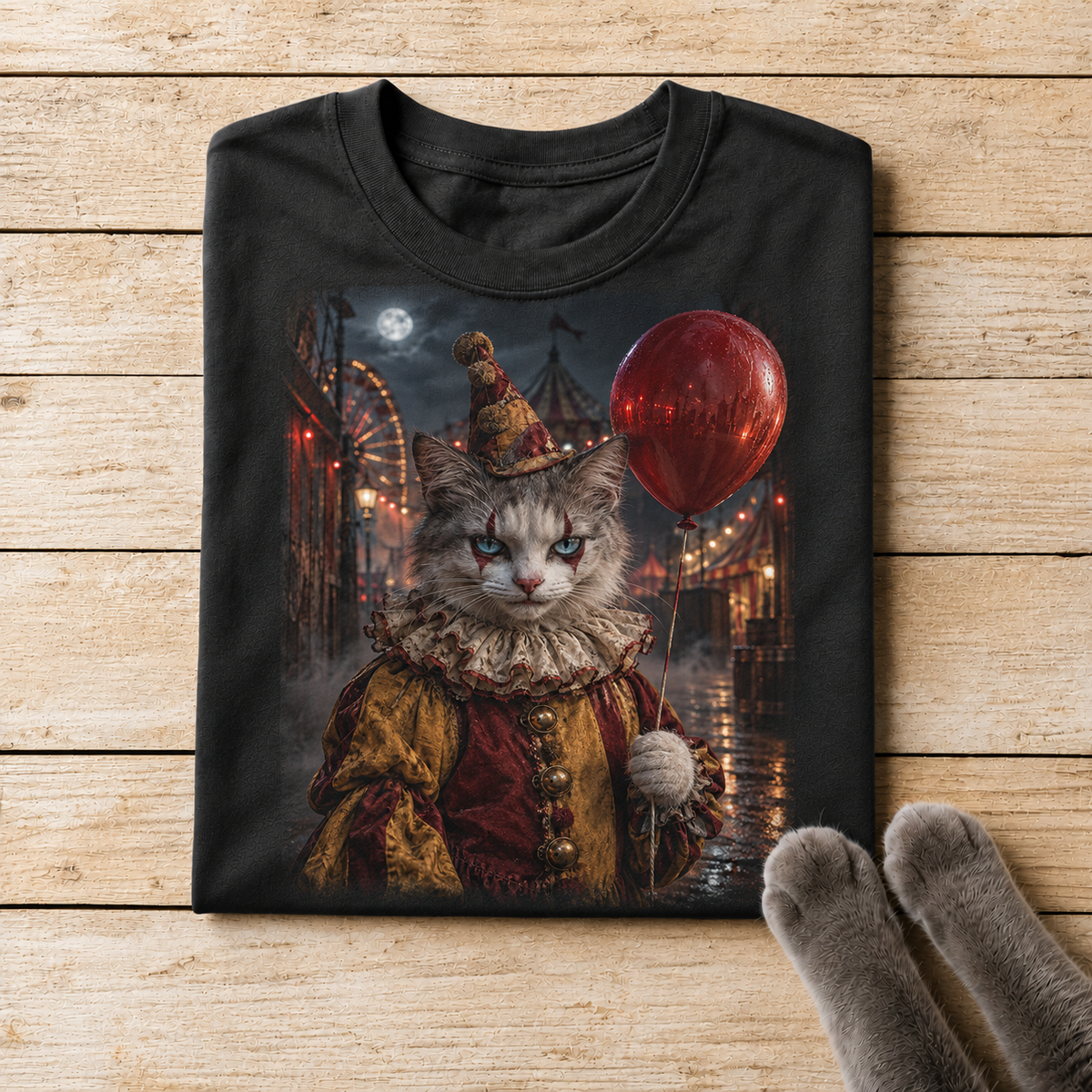 The Meow-ker Clown Cat Halloween T-Shirt