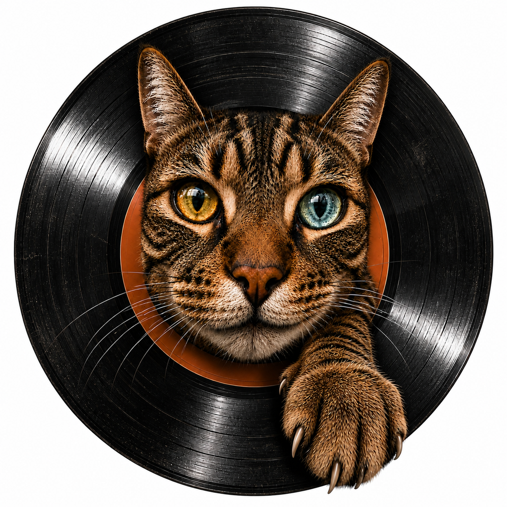 Vinyl Cat T-Shirt – Retro Music Lover Design