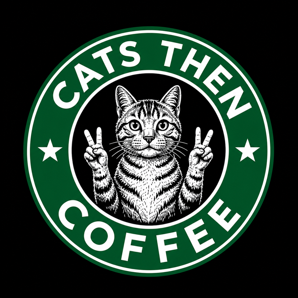 Cats Then Coffee Graphic T-Shirt - Streetwear TEE