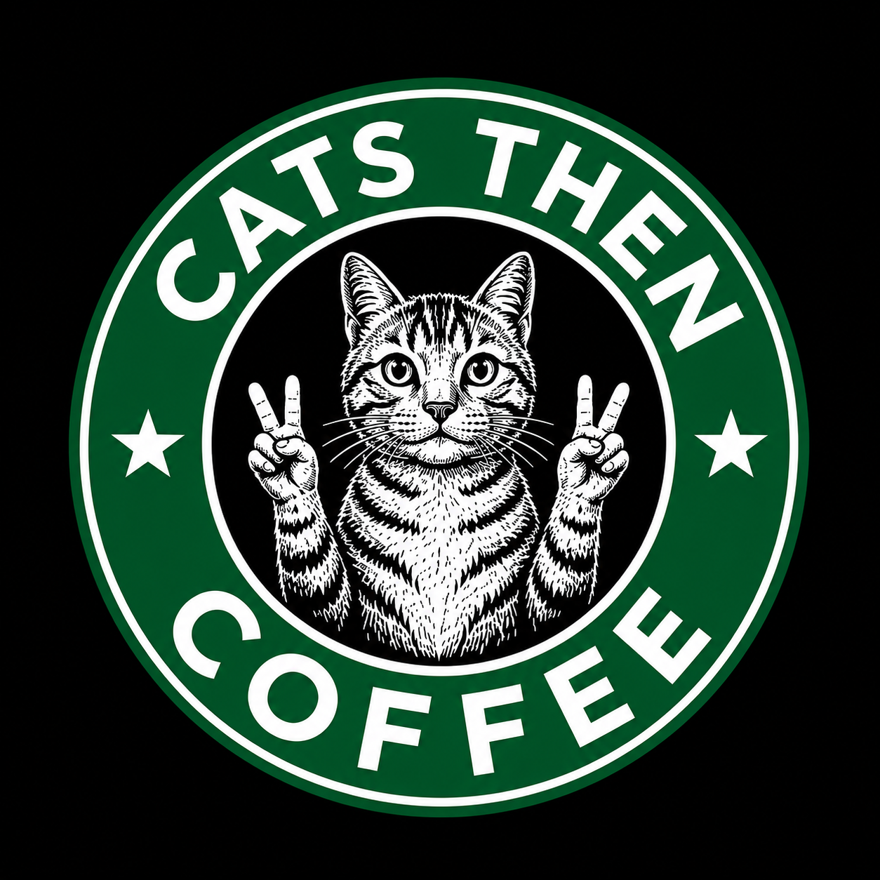 Cats Then Coffee Graphic T-Shirt - Streetwear TEE