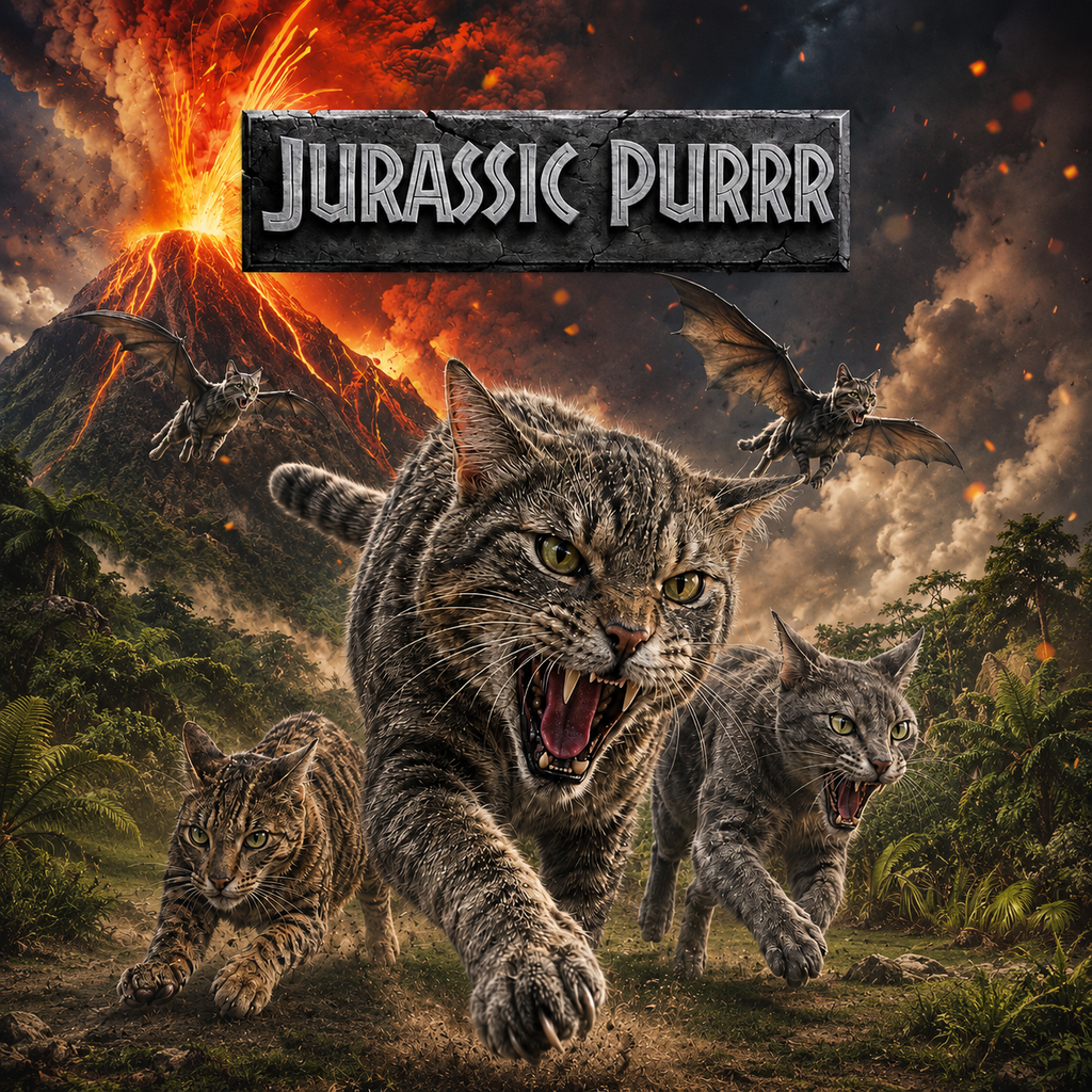 Jurassic Purr Graphic T-Shirt  - Streetwear Tee