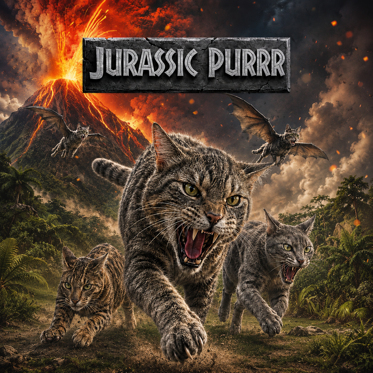 Jurassic Purr Graphic T-Shirt  - Streetwear Tee